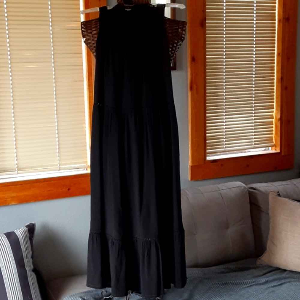 Black maxi prairie style dress